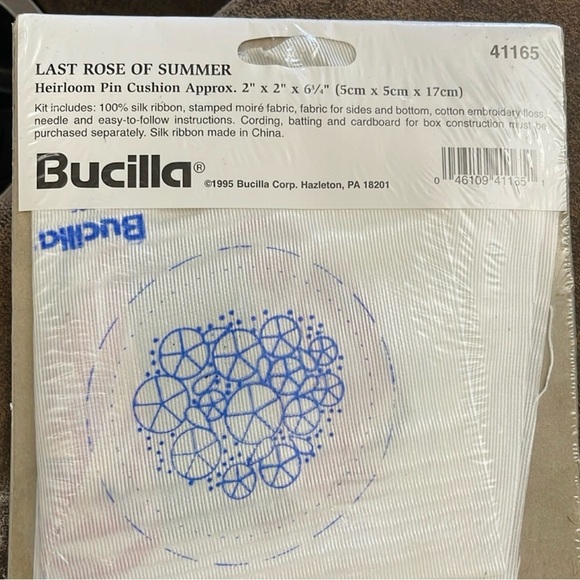 Bucilla Silk Ribbon Embroidery Kit - Red, Yellow, White Floral Design - Picture 2 of 2